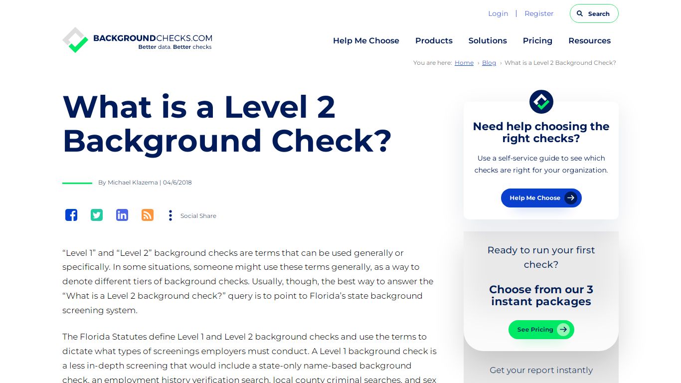 What is a Level 2 Background Check?